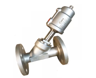 Van xiên inox điều khiển khí nén